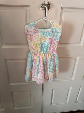 Girls size 4 Floral Summer Dress - Pink, Teal & Yellow